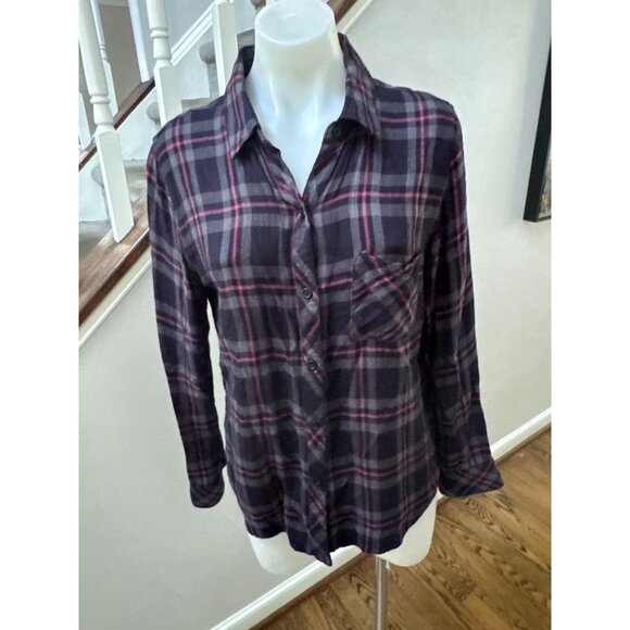 Rails Hunter Shirt Aubergine Magenta Flannel Size Medium - Picture 2 of 3